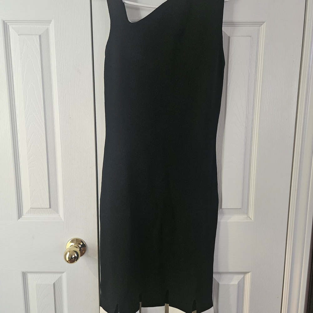 RACHEL Rachel Roy One Shoulder Black Dress With White Border